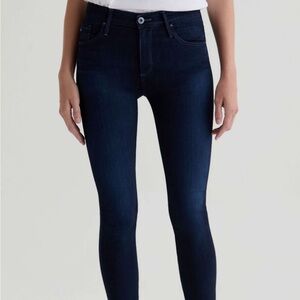 AG Adriano Goldschmied Women's Dark Blue Mid-Rise Skinny Jeans